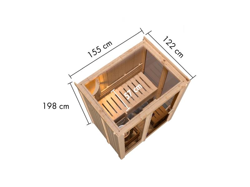 Karibu Sauna Irava 1 - ohne Ofen - ohne Dachkranz