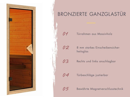 Karibu Sauna Irava 3 inkl. 3,6 kW Ofen ext. Steuerung