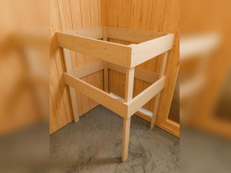 Karibu Sauna Larin inkl. 9kW Bioofen externe Steuerung, mit Klarglas-Ganzglastür -ohne Dachkranz-