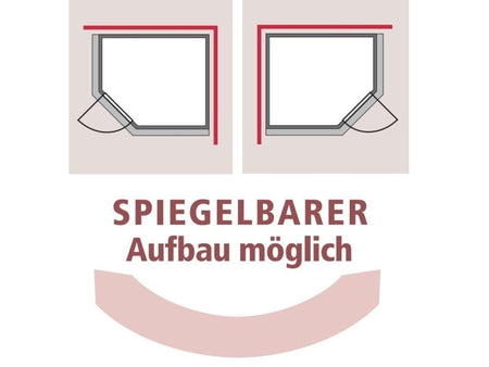 Karibu Sauna Mia inkl. 9 kW Ofen ext. Steuerung, mit energiesparender Saunatür -mit Dachkranz-