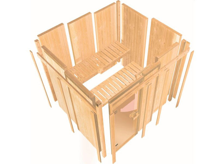Karibu Sauna Nybro 68 mm inkl. 9 kW Ofen integr. Strg
