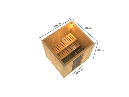 Karibu Sauna Tromsö 68 mm inkl. 9 kW Bioofen ext. Steuerung