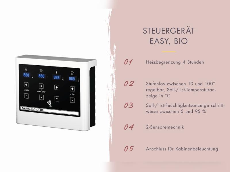 Karibu Saunahaus Catalina, natur -inkl. 9 kW Bioofen ext. Steuerung- inkl. Vorraum, 73 mm