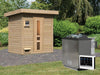 Karibu Saunahaus Hytti 1  38 mm - inkl. 9 kW Bioofen ext. Steuerung - mit Energiespartür und Fußbode