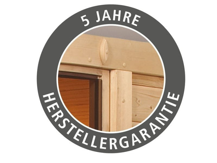 Karibu Saunahaus Hytti 3  38 mm - ohne Ofen - inkl. Energiespartür und Fußboden