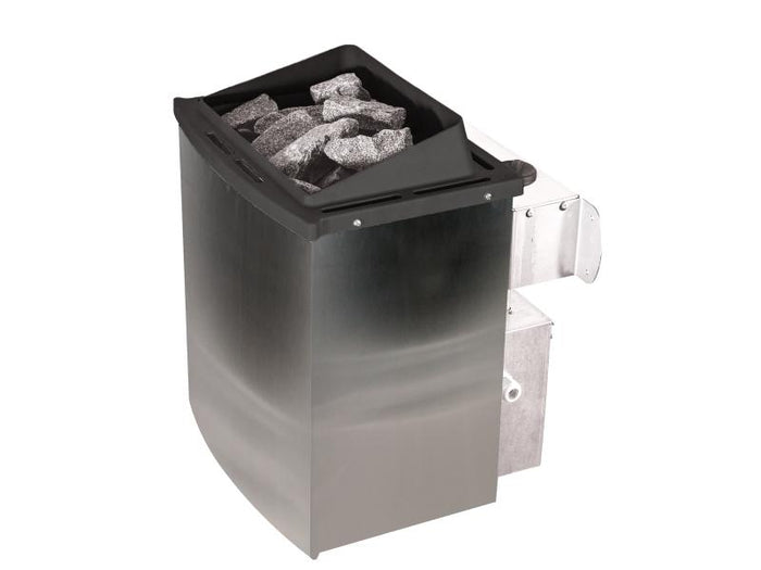 Karibu Saunahaus Hytti 3  38 mm terragrau - inkl. 9 kW Ofen integr. Steuerung - inkl. Energiespartür