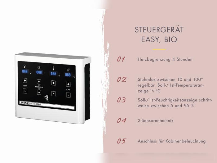 Karibu Saunahaus Hytti 6, inkl. 9 kW Bioofen ext. Steuerung - mit Iso-Tür naturbelassen, 38 mm
