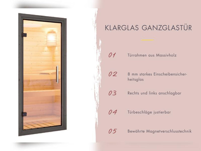 Karibu Saunahaus Laguna, schwarz ,73 mm -ohne Ofen-
