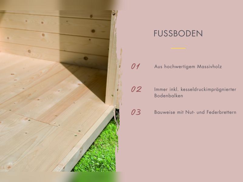 Karibu Saunahaus Miramar natur, inkl. 9 kW Bioofen ext. Steuerung, inkl. Vorraum, 73 mm