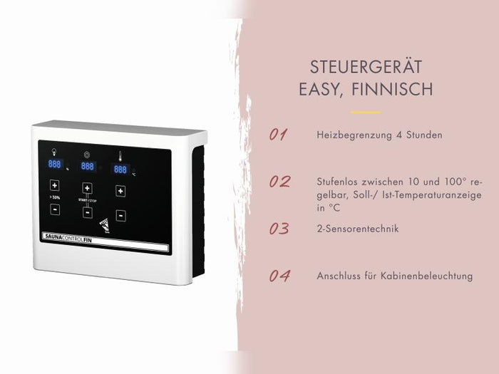 Karibu Saunahaus Miramar natur, inkl. 9 kW Ofen ext. Steuerung, inkl. Vorraum, 73 mm