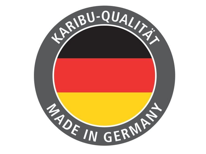 Karibu Saunahaus Skrollan 3 in terragrau 38 mm- 9 kW Ofen Ext. Strg - moderne Tür