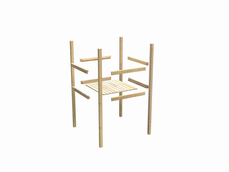 Karibu Spielturm Anna + Anbauplattform + Netzrampe