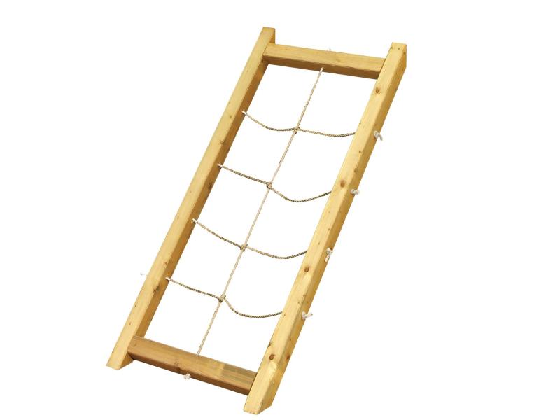 Karibu Spielturm Anna + Doppelschaukel + Netzrampe