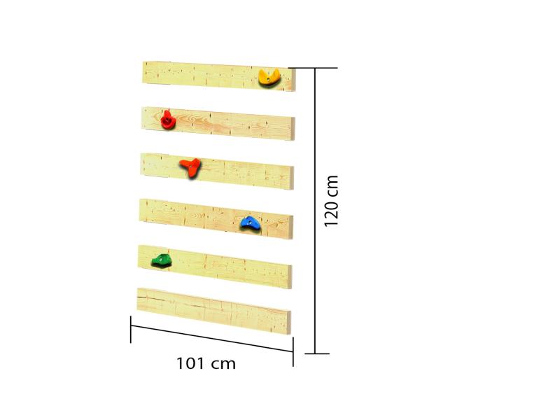 Karibu Spielturm Anna + Doppelschaukel + Anbauplattform + Kletterwand