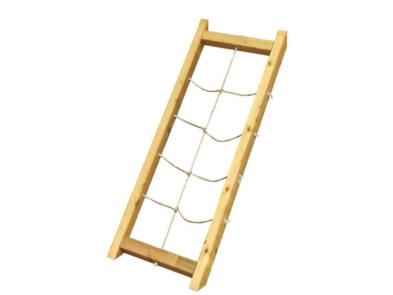 Karibu Spielturm Anna + Doppelschaukelanbau Klettergerüst + Anbauplattform + Netzrampe