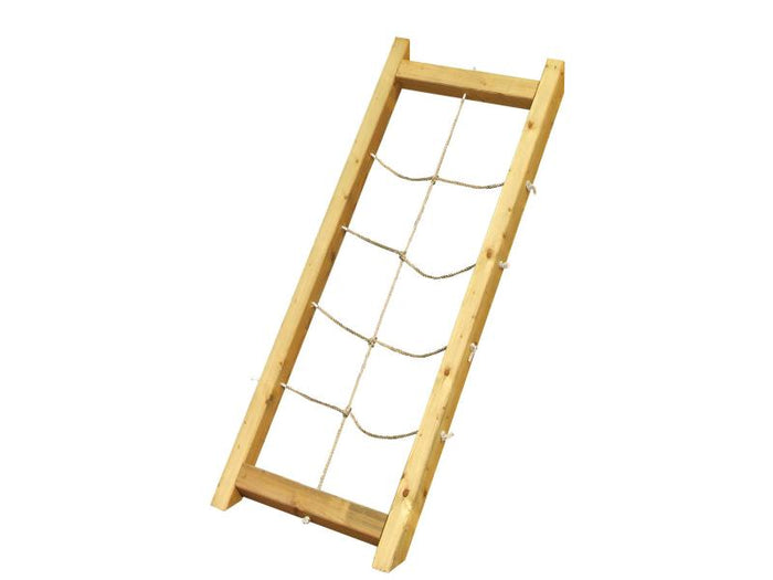 Karibu Spielturm Anna + Doppelschaukelanbau Klettergerüst + Anbauplattform + Netzrampe
