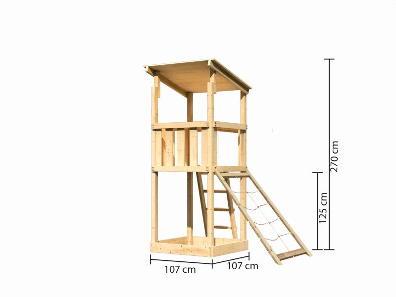 Karibu Spielturm Anna + Netzrampe