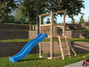 Karibu Spielturm Anna + Rutsche blau + Netzrampe