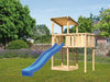 Karibu Spielturm Anna + Rutsche blau + Anbauplattform