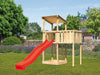 Karibu Spielturm Anna + Rutsche rot + Anbauplattform