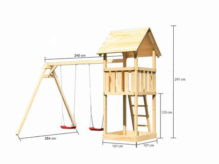 Karibu Spielturm Lotti mit Doppelschaukel