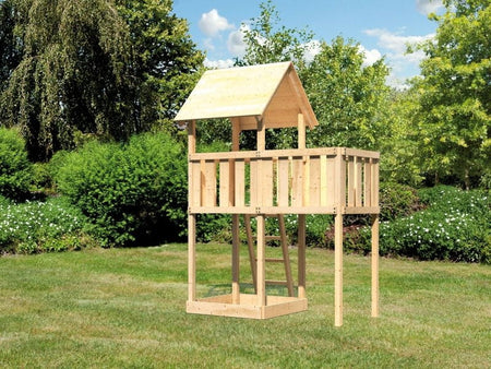 Karibu Spielturm Lotti natur mit Anbauplattform