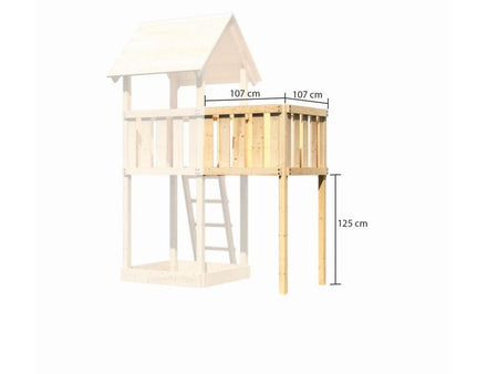 Karibu Spielturm Lotti natur mit Anbauplattform