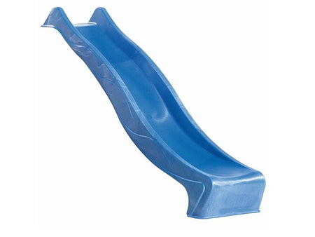 Karibu Spielturm Lotti natur mit Anbauplattform, Netzrampe und Rutsche blau