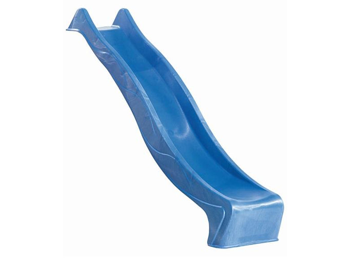 Karibu Spielturm Lotti Satteldach + Rutsche blau + Doppelschaukel + Anbauplattform + Kletterwand