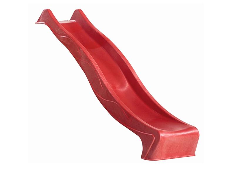 Karibu Spielturm Lotti Satteldach + Rutsche rot + Doppelschaukel + Anbauplattform + Netzrampe