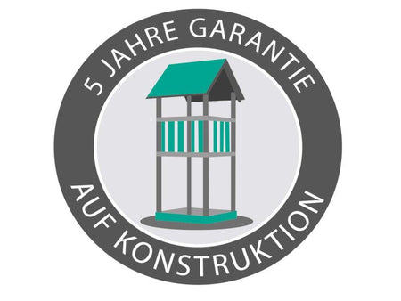Karibu Spielturm Luis Satteldach + Doppelschaukelanbau Klettergerüst + Netzrampe