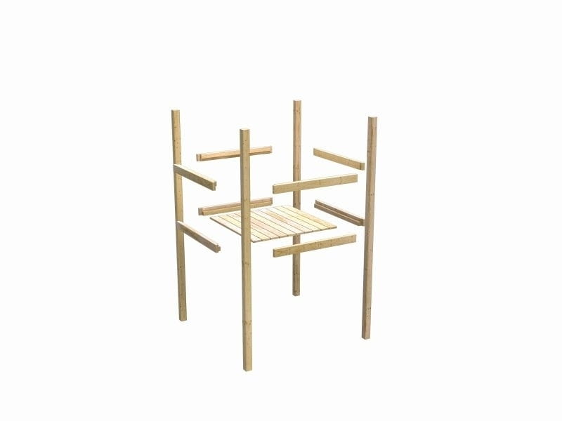 Karibu Stelzenhaus Fidel naturbelassen + Holzrampe