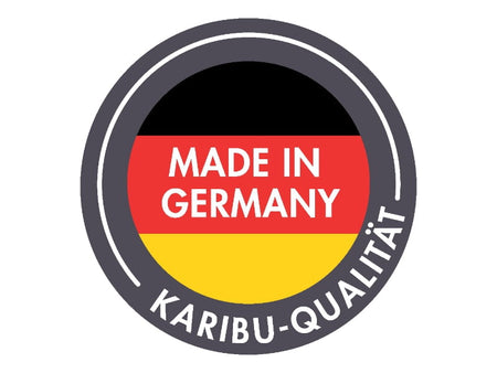 Karibu Stelzenhaus Fidel naturbelassen + Rutsche blau + Doppelschaukelanbau