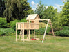 Karibu Stelzenhaus Frieda + Doppelschaukel + Anbauplattform