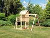 Karibu Stelzenhaus Frieda + Doppelschaukel + Kletterwand