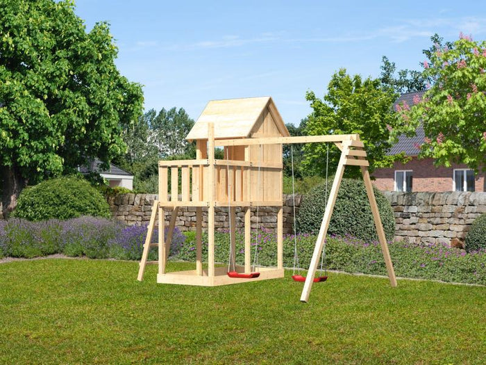 Karibu Stelzenhaus Frieda + Doppelschaukel