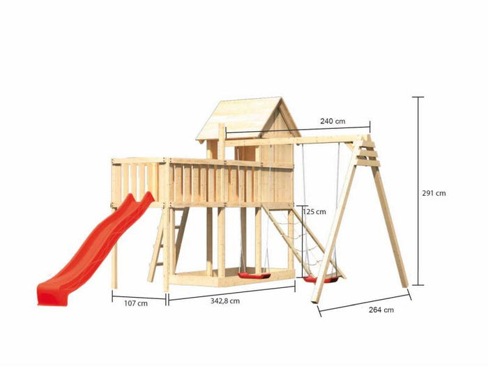 Karibu Stelzenhaus Frieda + Doppelschaukel