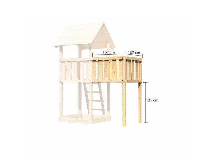 Karibu Stelzenhaus Frieda + Rutsche blau + Anbauplattform