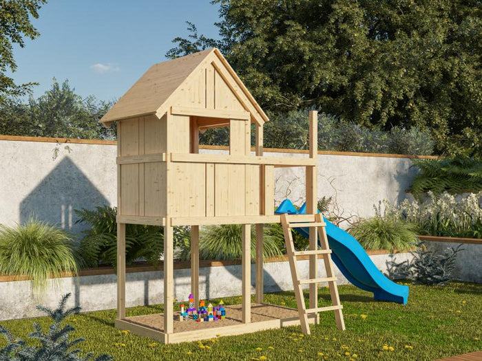 Karibu Stelzenhaus Frieda + Rutsche blau