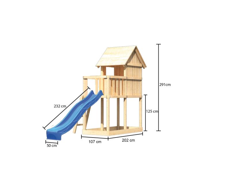 Karibu Stelzenhaus Frieda + Rutsche blau