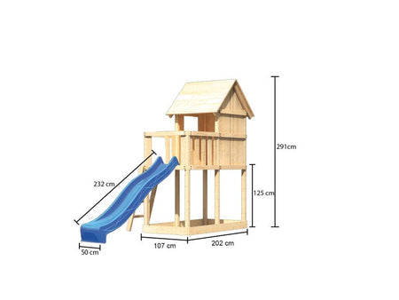 Karibu Stelzenhaus Frieda + Rutsche blau