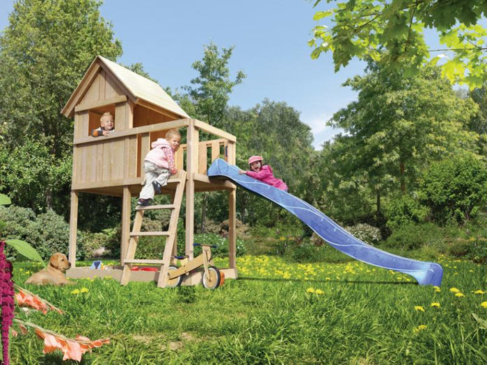 Karibu Stelzenhaus Frieda + Rutsche blau