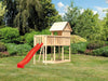 Karibu Stelzenhaus Frieda + Rutsche rot + Anbauplattform