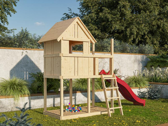 Karibu Stelzenhaus Frieda + Rutsche rot