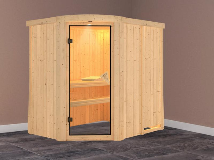 Lavea - Karibu Sauna ohne Ofen - mit Rundbogen -