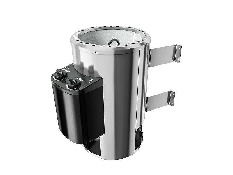 Lilja - Karibu Sauna Plug & Play inkl. 3,6 kW-Ofen - mit Dachkranz -