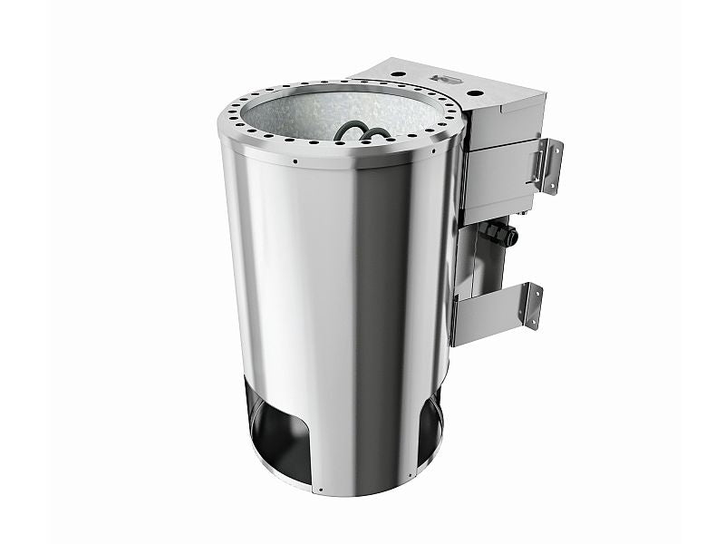 Nanja - Karibu Sauna Plug & Play 3,6 kW Bio Ofen, ext. Steuerung - ohne Dachkranz - moderne Saunatür