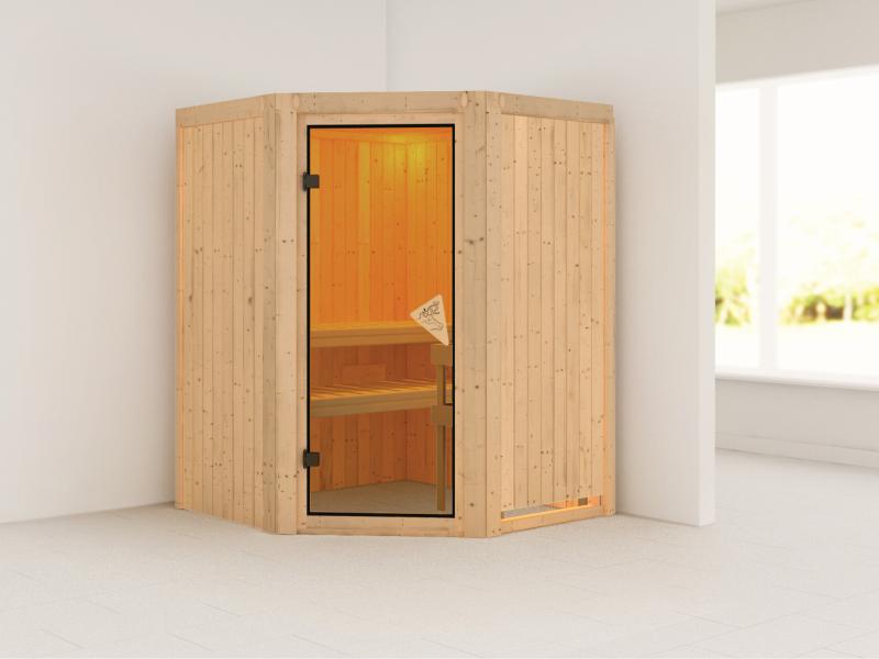 Nanja - Karibu Sauna Plug & Play ohne Ofen - ohne Dachkranz -