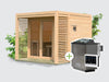 Osb samrt choice Saunahaus Patio 3, 38 mm naturbelassen -inkl. 9 kW Bioofen ext. Steuerung- inkl. Da