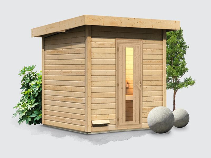 Osb smart choice Saunahaus Hella 2  38 mm - ohne Ofen - inkl. Dacheindeckung und Fußboden